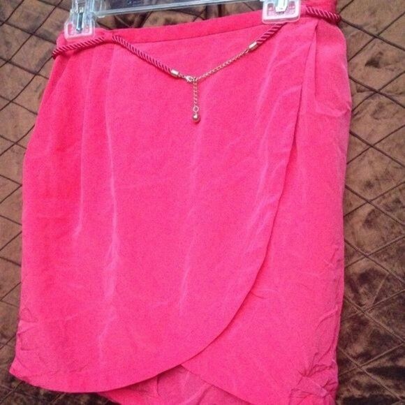 H&M PINK WOMENS skirt size 10 WITH ROPE BELT - Picture 1 of 6